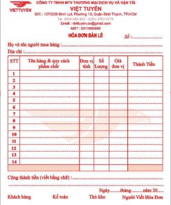 In hóa đơn bán lẻ, biên nhận, biểu mẫu quận 10