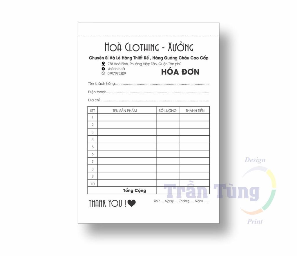In Hoá Đơn Phường Thới An |Biểu Mẫu |Phiếu Thu Chi |Phiếu xuất nhập kho |Hợp Đồng